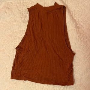 BP Ribbed High Neck Crop Top